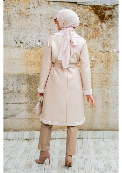 Yün Kaplamalı Deri Kaban-Bej modelleri