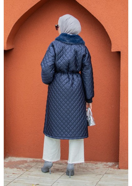 Kürk Yakalı Kapitone Kaban-Laci modelleri