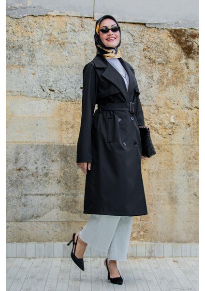 Rinny Bondik Trençkot-Siyah fırsatları