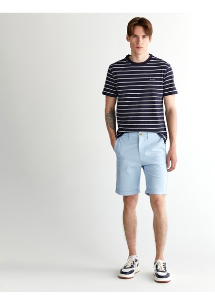 Erkek Mavi Slim Fit Şort
