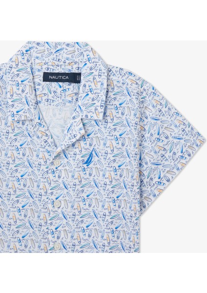 Erkek Çocuk Beyaz Classic Fit Baskılı Gömlek fiyatları