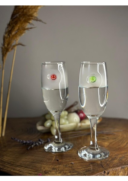 Emoji Kokteyl Kadehi 2 Li - (Kahve Yanı Su/kokteyl Bardak) 190 ml