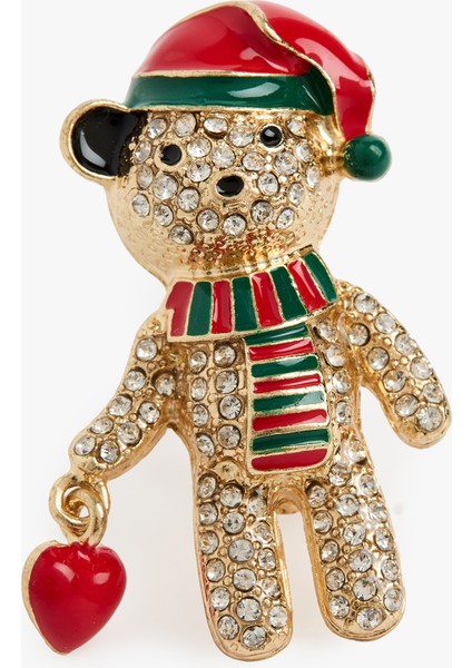 Taş Detaylı Noel Baba Temalı Broş modelleri