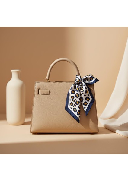 Lacivert Altın Leopar Desenli Bandana Fular fiyatları