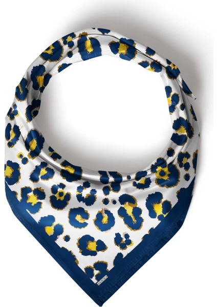 Lacivert Altın Leopar Desenli Bandana Fular fırsatları