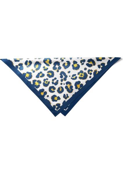 Lacivert Altın Leopar Desenli Bandana Fular indirimleri