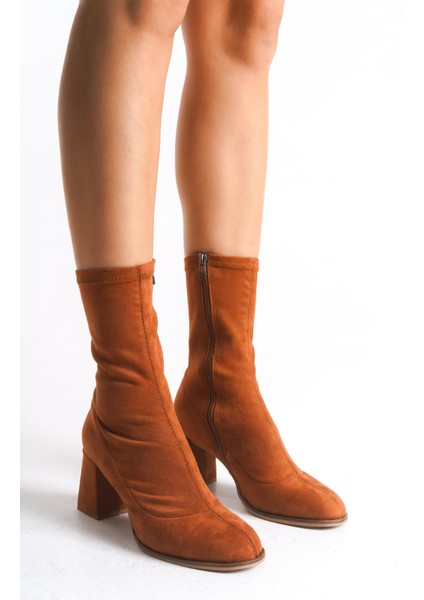 Kadın Bot Streç Kalın Topuklu Içten Fermuarlı Agnes