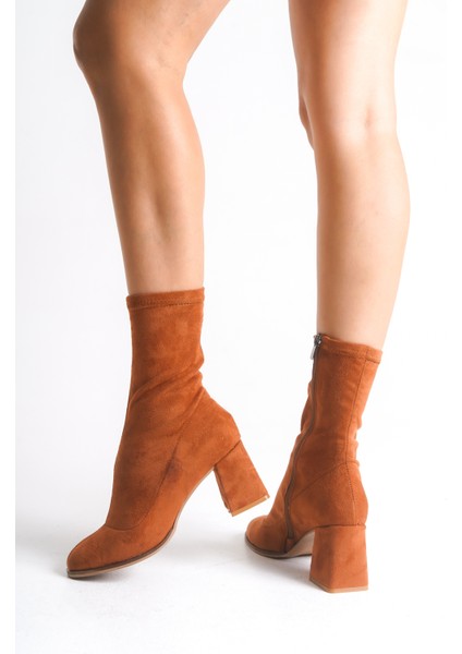 Kadın Bot Streç Kalın Topuklu Içten Fermuarlı Agnes