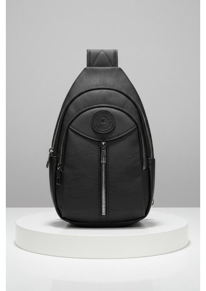 Unisex Su Geçirmez Krinkıl Kumaşlı Fermuarlı 3 Bölmeli Çapraz Body Bag Vücut