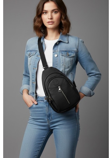 Unisex Su Geçirmez Krinkıl Kumaşlı Fermuarlı 3 Bölmeli Çapraz Body Bag Vücut fiyatları