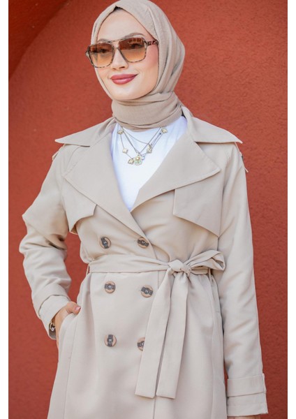 Rodi Uzun Astarlı Trençkot-Bej fiyatları