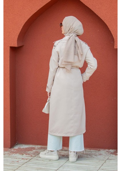 Rodi Uzun Astarlı Trençkot-Bej modelleri