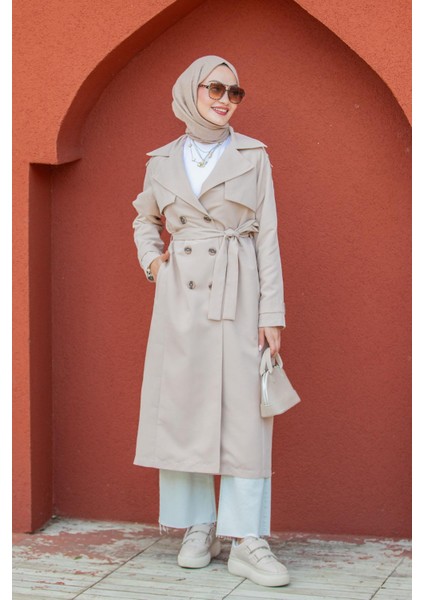 Rodi Uzun Astarlı Trençkot-Bej indirimleri
