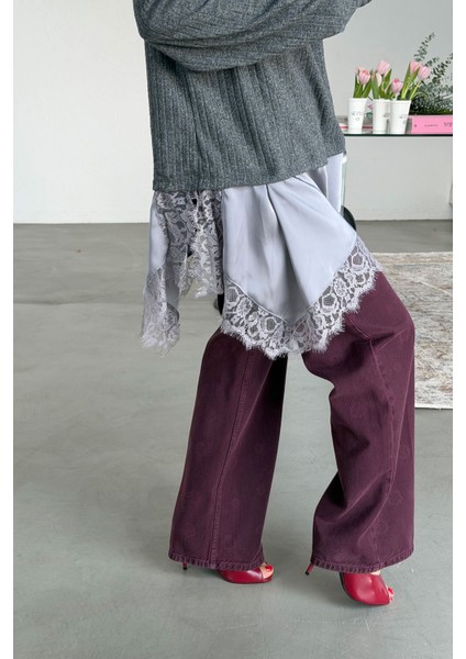 Altı Dantel Parçalı Fitilli Triko Bluz fırsatları