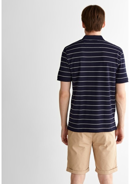 Erkek Lacivert Regular Fit Çizgili Polo fiyatları