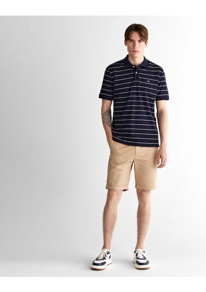 Erkek Lacivert Regular Fit Çizgili Polo modelleri