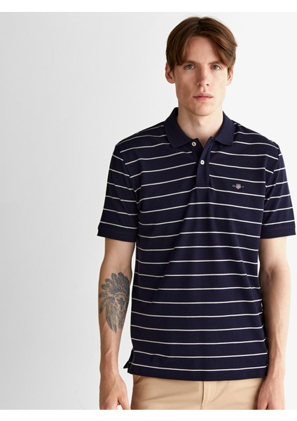 Erkek Lacivert Regular Fit Çizgili Polo fırsatları