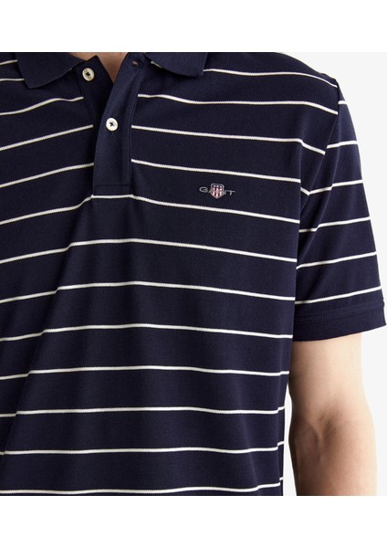 Erkek Lacivert Regular Fit Çizgili Polo indirimleri