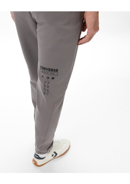 Star Chevron Baskılı Erkek Oversize Fit Lacivert Eşofman Altı