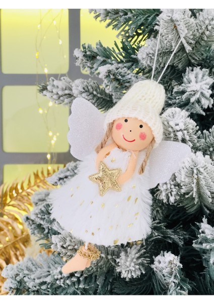 Beyaz Kanat Melek Yılbaşı Ağacı Süsü, 17CM, Metalik, Noel Dekorasyon, Süsleme fiyatları