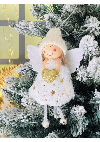 Beyaz Kanat Melek Yılbaşı Ağacı Süsü, 17CM, Metalik, Noel Dekorasyon, Süsleme modelleri