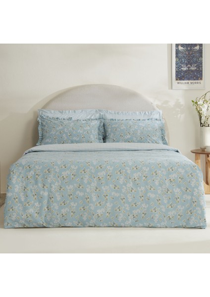 Carlo %100 Pamuk Tek Kişilik Nevresim Takımı Mavi