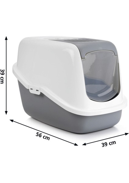 Mtxdpn Beeztees Kapalı Kedi Tuvaleti, Koku Filtreli, Gri Beyaz, 56X39X39CM fiyatları