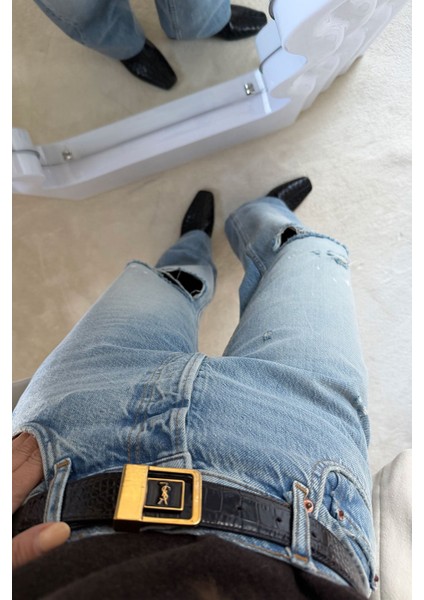 Lazer Kesikli Taşlamalı Jean fırsatları