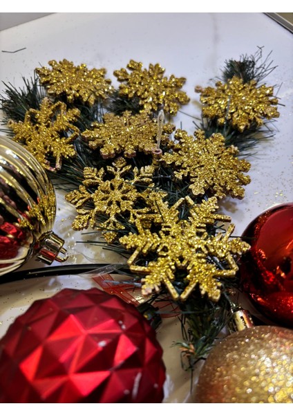 Altın Parıltılı Kar Tanesi Dekor – 5’li Paket fiyatları
