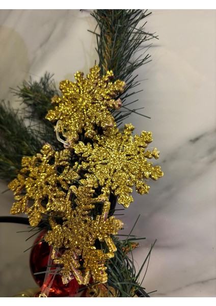 Altın Parıltılı Kar Tanesi Dekor – 5’li Paket modelleri