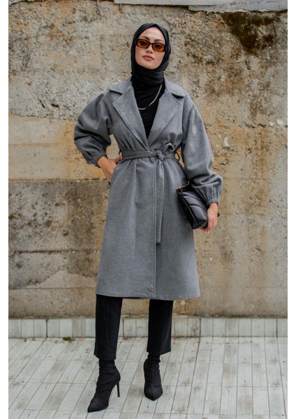 Balon Kol Astarsız Yün Kaşe Kaban-Ant