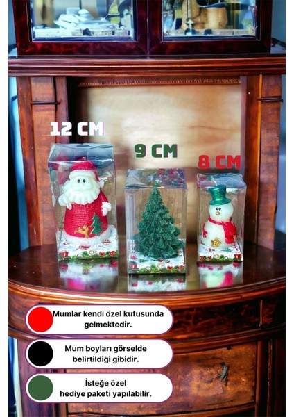6'lı Çam Ağacı, Noel Baba, Kardan Adam, Kar Tanesi ve Mum Seti, Yılbaşı Dekorasyonu modelleri