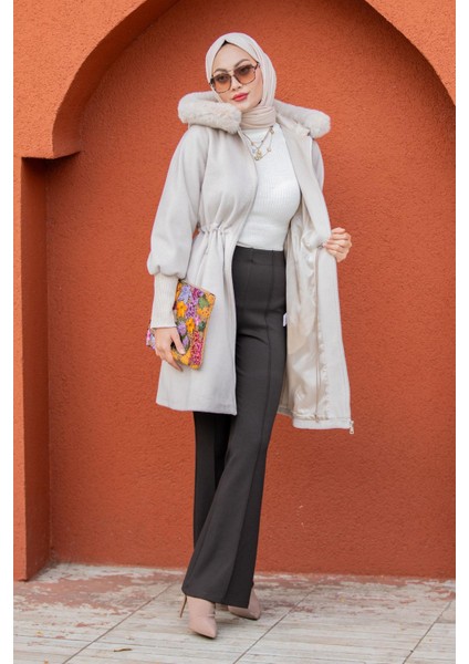 Lupi Kürk Kapşon Ithal Angora Kaban-Bej modelleri