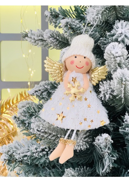 Parlak Metalik Kanatlı Melek Yılbaşı Ağaç Süsü 17CM, Şık Dekorasyon fiyatları