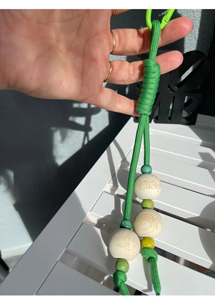 Yeşil Sevimli Boncuklu Paracord Çanta Aksesuarı - Charm - Süs fiyatları