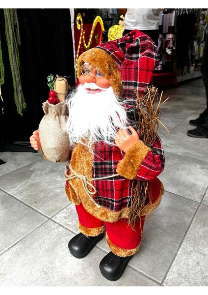 Yılbaşı Kırmızı Noel Baba Figür Biblo 62 Cm, Şık ve Dekoratif Ev Süsü fiyatları