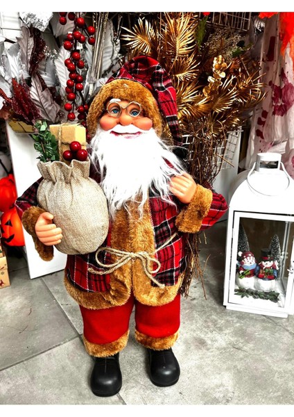 Yılbaşı Kırmızı Noel Baba Figür Biblo 62 Cm, Şık ve Dekoratif Ev Süsü modelleri