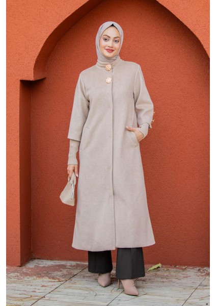 Jessy Angora Ribana Kollu Kaban-Bej