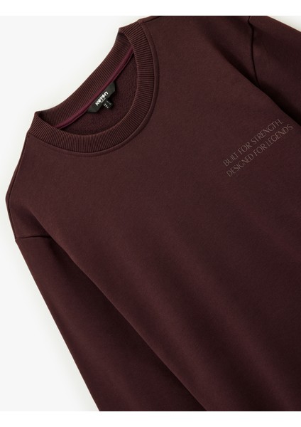 Uzun Kollu Bisiklet Yaka Pamuklu Baskılı Sweatshirt modelleri