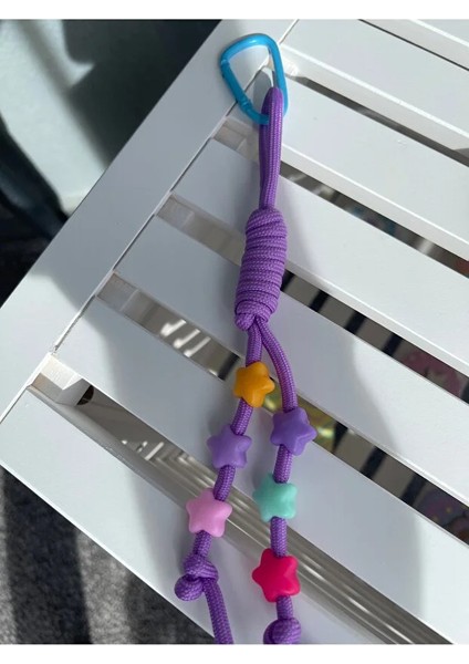 Mor Yıldız Boncuklu Paracord Çanta Aksesuarı - Charm - Süsü fiyatları