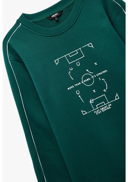 Bisiklet Yaka Uzun Kollu Baskılı Sweatshirt modelleri