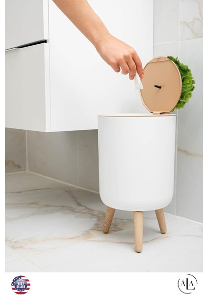 Özel Tasarım Yapay Bitkili Çöp Kovası Çöp Kutusu Banyo Tuvalet Wc Çöp Kovası Kapaklı indirimleri