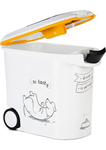 Drnds Beeztees Mama Saklama Kabı, Plastik, Tekerlekli, Özel Kapaklı, Beyaz, 35L fırsatları