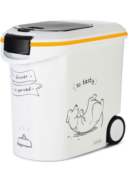 Drnds Beeztees Mama Saklama Kabı, Plastik, Tekerlekli, Özel Kapaklı, Beyaz, 35L indirimleri