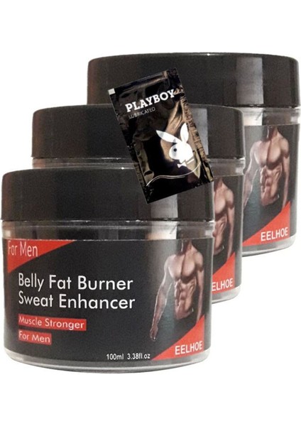 Süper Belly Fatburner Yağları Eritmek Için Masaj Bakım Kremi 3X100 Ml+1 Adet Jel ile