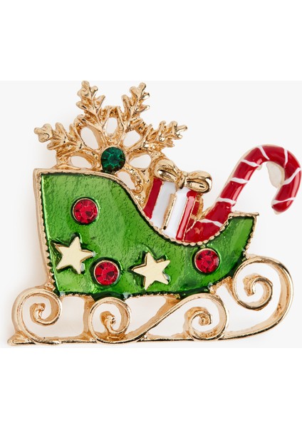 Yılbaşı Temalı Taşlı Broş