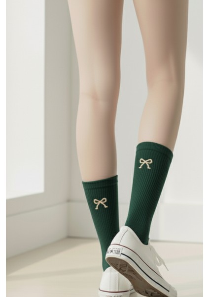 7 Renk Seçeneğiyle Fiyonk Nakışlı Ribanalı Pamuklu Konçlu Çorap | Öğrenci Çorabı | Unisex Spor ve Günlük Kullanım fiyatları