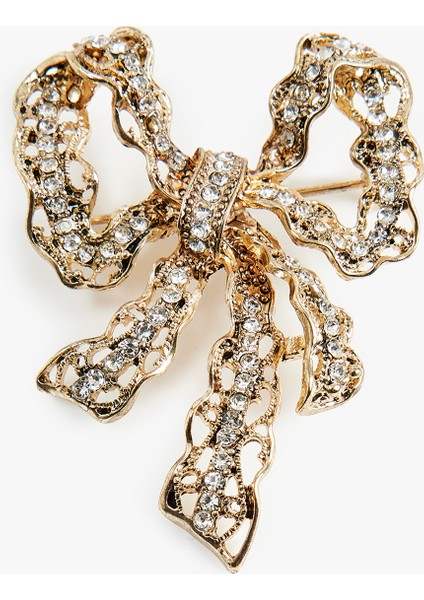 Fiyonklu Taşlı Broş