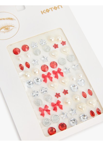 Çok Renkli Yılbaşı Temalı Yüz Sticker Seti modelleri