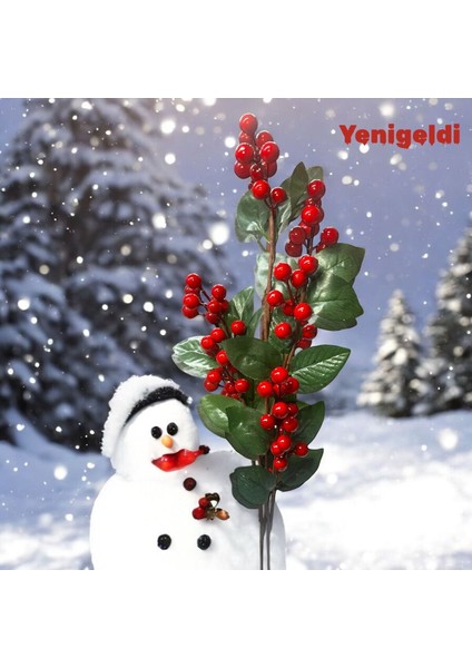 Kırmızı Kokina Dalları ile Neşeli ve Şık Yılbaşı Dekoru T1131